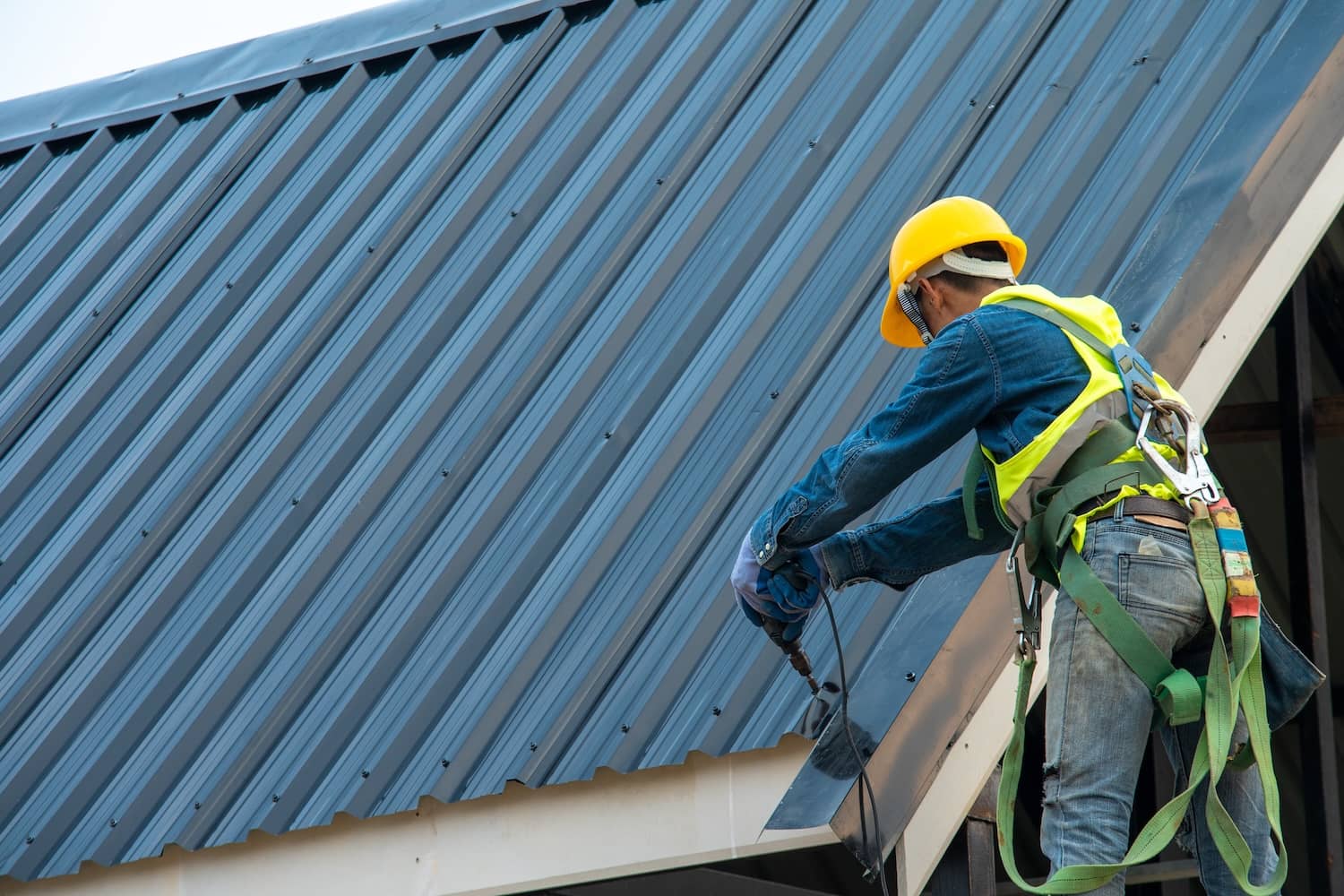 Working in metal roof