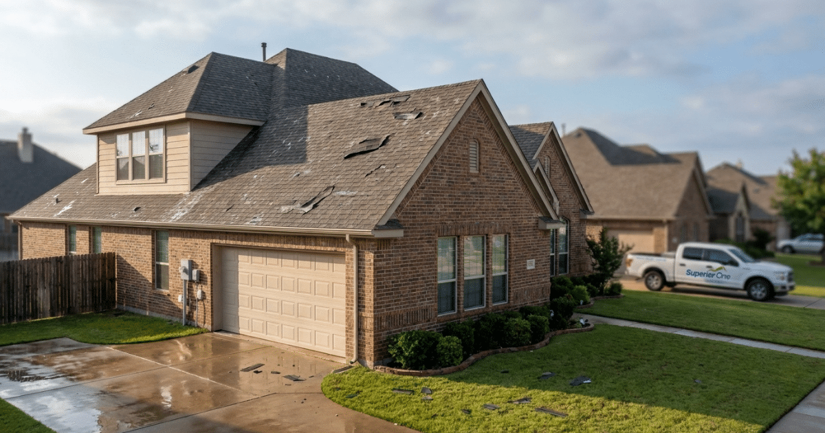 storm damage roof repair dallas texas